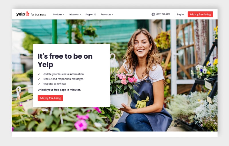 B2B Landing Page: Yelp
