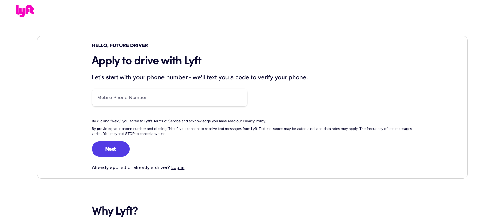Best Landing Page Design: Lyft