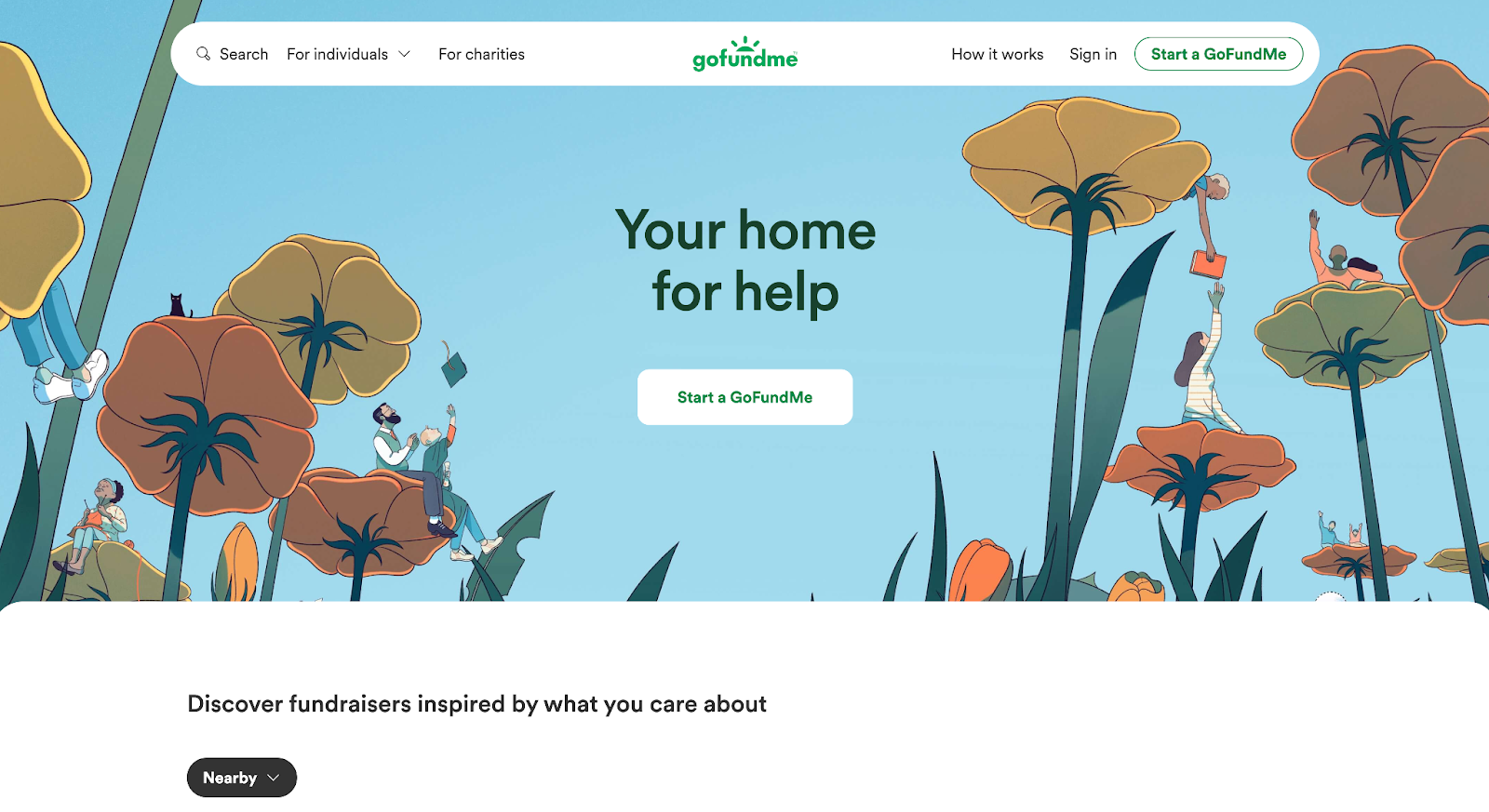 GoFundMe landing page screenshot